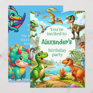 Invitation Anniversaire de l'enfant dinosaure