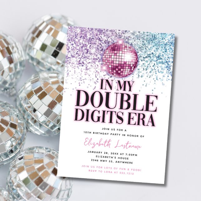 Invitation Anniversaire de l'ère des doubles chiffres disco p (Créateur téléchargé)