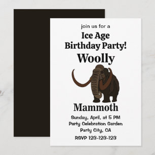 Invitation Anniversaire de l'ère glaciaire du mammouth laineu