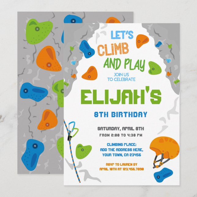 Invitation Anniversaire de l'Escalade rock (Devant / Derrière)