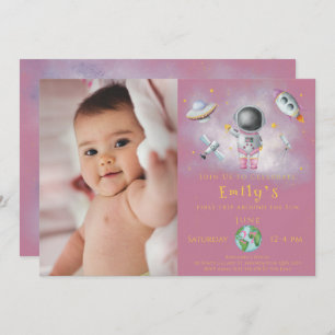 Invitation Anniversaire de l'espace Astronaut roquette stars