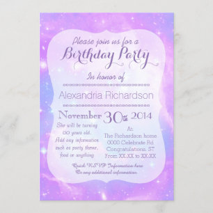 Invitation Anniversaire de l'espace Pastel Galaxy