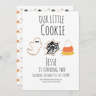 Invitation Anniversaire de l'Halloween moderne Cookie Ghost S