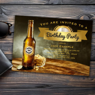 Invitation Anniversaire de l'homme, bière, n'importe quel nom