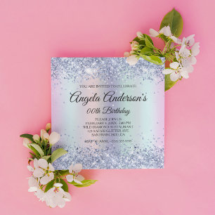 Invitation Anniversaire de Licorne Arc-en-Ciel Paillettes Hol