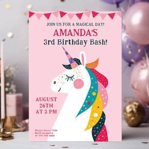 Invitation Anniversaire de licorne magique
