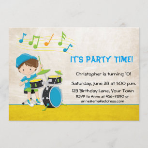 Invitation Anniversaire de Little Boy Drummer
