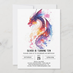 Invitation Anniversaire de Little Dragon Imaginaire