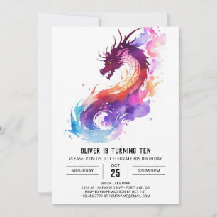 Invitation Anniversaire de Little Dragon Imaginaire