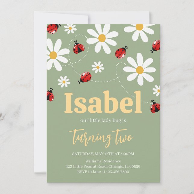 Invitation Anniversaire de Little Ladybug (Devant)