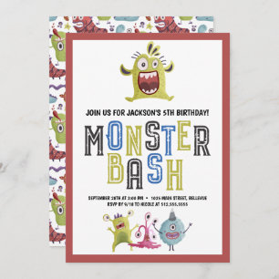 Invitation Anniversaire de Little Monster Bash