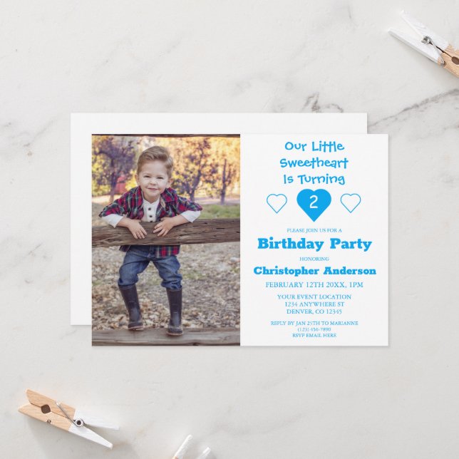 Invitation Anniversaire de Little Sweethee (Devant/Arrière en situation)