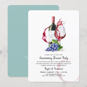 Invitation Anniversaire de l'occasion du vin et du dîner