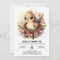 Anniversaire de l'oiseau-chanteur modifiable