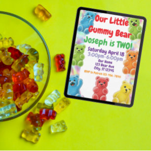 Invitation Anniversaire de l'Ours de Petite Gummy