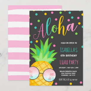 Invitation Anniversaire de Luau Anniversaire de l'ananas Luau