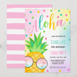 Invitation Anniversaire de Luau Anniversaire de l'ananas Luau