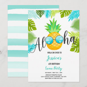 Invitation Anniversaire de Luau Anniversaire de l'ananas Luau