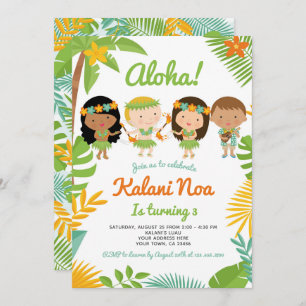Invitation Anniversaire de Luau Hawaiian