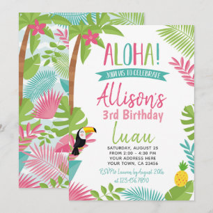 Invitation Anniversaire de Luau Hawaiian