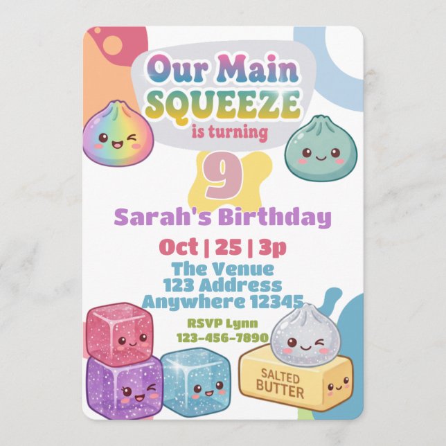 Invitation Anniversaire de Main Squeeze Squishy (Devant)