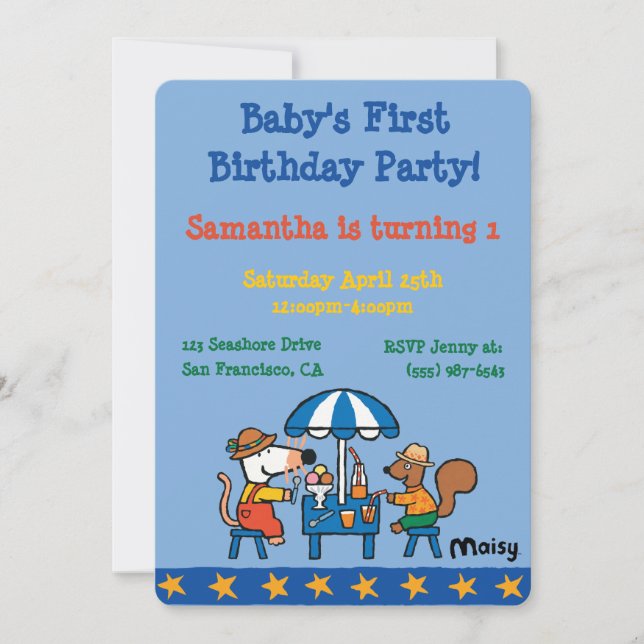 Invitation Anniversaire de Maisy et Cyril (Devant)