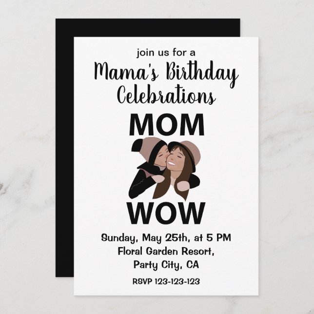 Invitation Anniversaire de maman et de maman (Devant / Derrière)