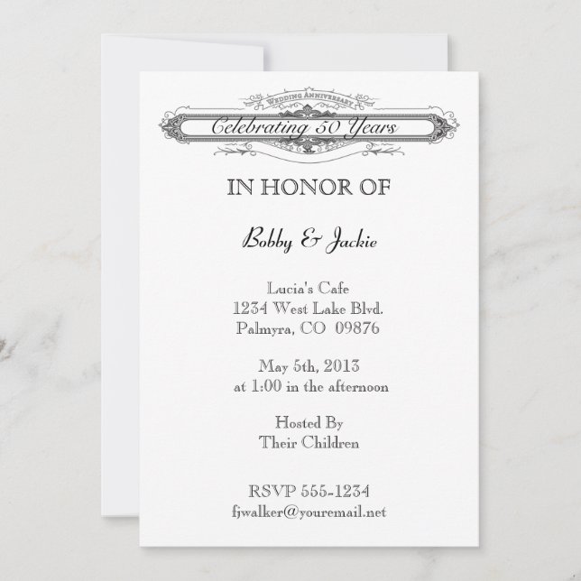 Invitation Anniversaire de mariage (Devant)