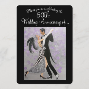 Invitation anniversaire de mariage 50 ans vintage