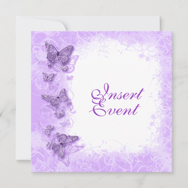 Invitation Anniversaire de mariage blanc violet (Devant)