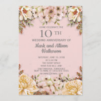 Anniversaire de mariage de 10 ans Fleur de couleur