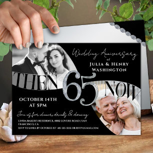 Invitation Anniversaire de mariage de 65 ans Moderne Intempor