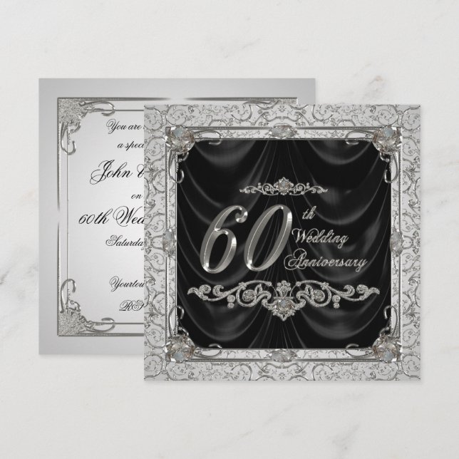 Invitation Anniversaire de Mariage Diamant (Devant / Derrière)