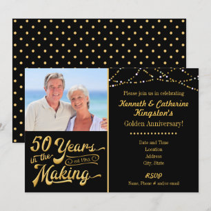 Invitation Anniversaire de mariage d'or, 50 ans de fabricatio