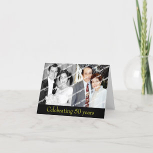 Invitation Anniversaire de mariage d'or passé et présent
