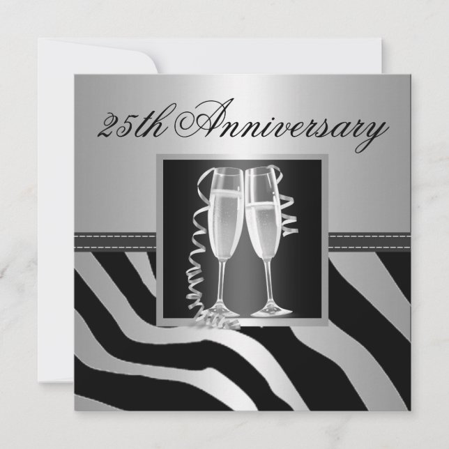 Invitation Anniversaire de mariage en argent (Devant)