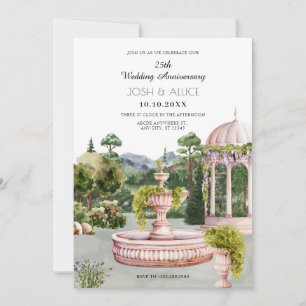 Invitation Anniversaire de mariage esthétique de jardin aquar