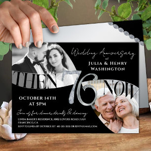 Invitation Anniversaire de mariage intemporel moderne 76 ans