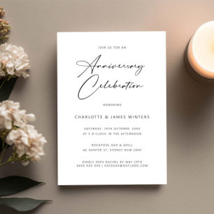 Invitation Anniversaire de mariage minimaliste et simple
