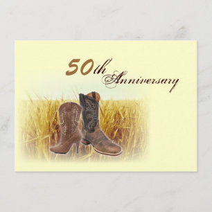 Invitation anniversaire de mariage occidental de cowboy