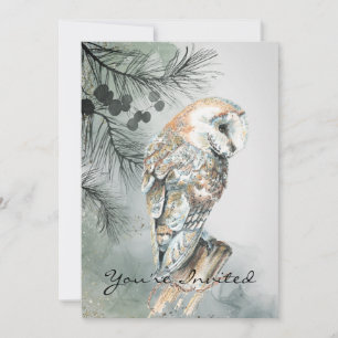 Invitation Anniversaire de mariage personnalisé Barn Owl Art 