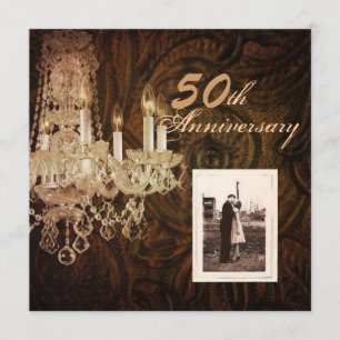 Invitation anniversaire de mariage rustique de lustre