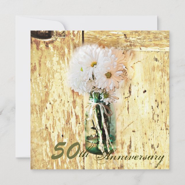 Invitation anniversaire de mariage rustique de pays (Devant)