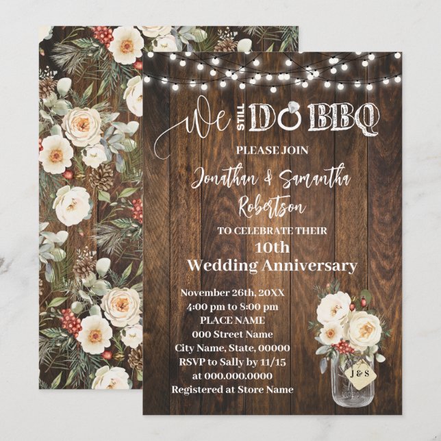 Invitation Anniversaire de mariage Western Winter Nous faison (Devant / Derrière)