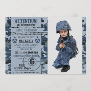 Invitation Anniversaire de militaires de camouflage d'océan