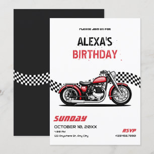Invitation Anniversaire de moto classique