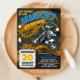 Invitation Anniversaire de moto cross - Course tout-terrain b