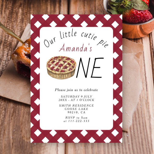 Invitation Anniversaire de naissance de Little Cutie Pie à l' (Créateur téléchargé)