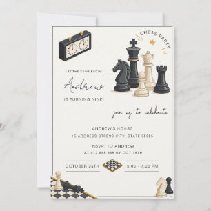 Invitation Anniversaire de naissance personnalisé d'échecs po