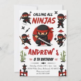 Invitation Anniversaire de Ninja personnel
